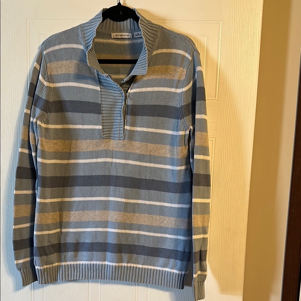 Striped Blue and Gray Women’s Sweater